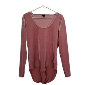 J. CREW | pink velvet velour bodysuit